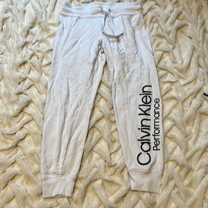 White Calvin Klein sweatpants